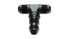 Vibrant 10617 -4AN Bulkhead Adapter Tee Fitting - Anodized Black Only