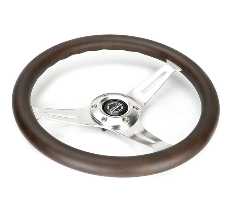 NRG ST-015SL-OAK ST-015SL-OAK Classic Wood Grain Wheel - 350mm 3 Chrome Silver