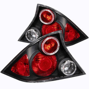 ANZO 221046 2001-2003 fits Honda Civic Taillights Black w/ Halo