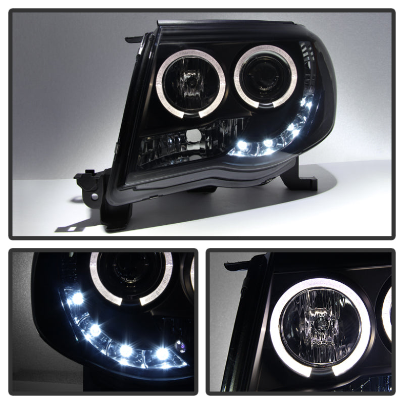 Spyder 5078650 fits Toyota 05-11 Tacoma Projector Headlights LED Halo LED Blk S