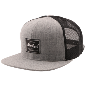 Method AP-H0014 Race Proven Trucker Hat Snapback Heather Grey - Black