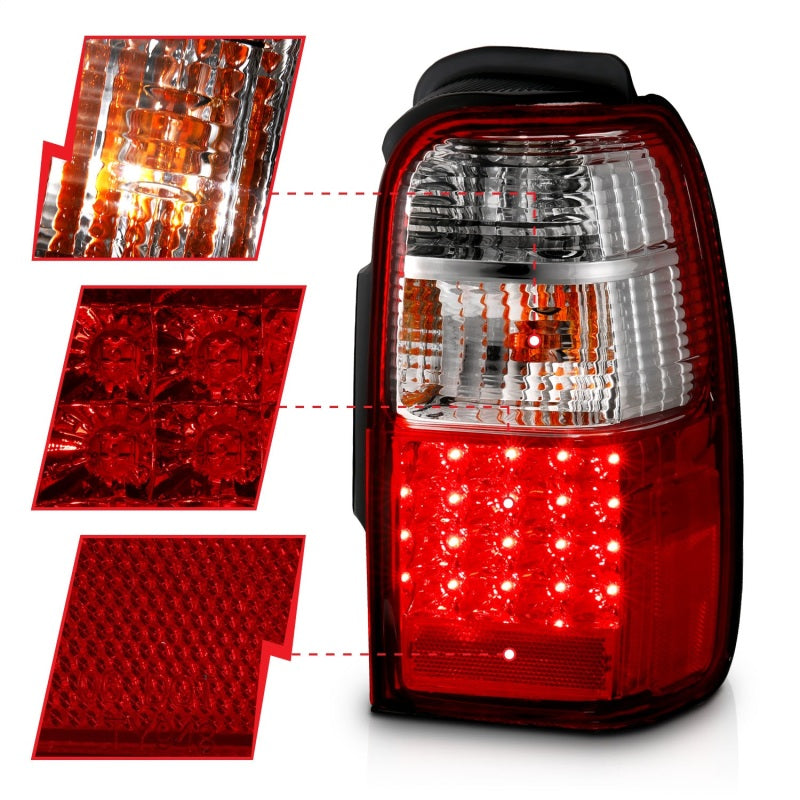 ANZO 311070 2002 fits Toyota 01-20 4 Runner LED Taillights Red/Clear