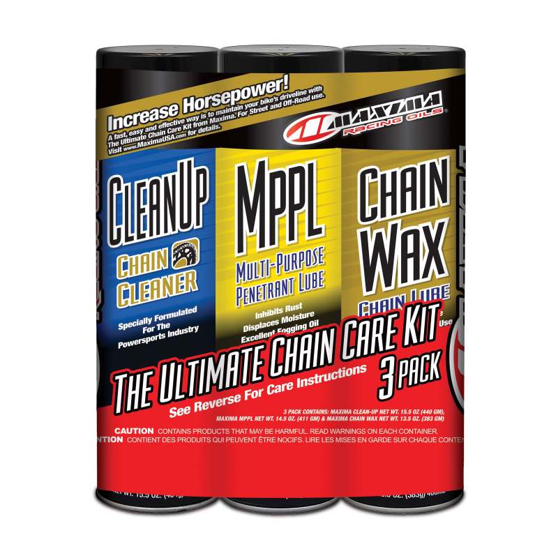 Maxima 70-749203 Chain Wax Ultimate Chain Care Combo Kit 3-Pack Aerosol