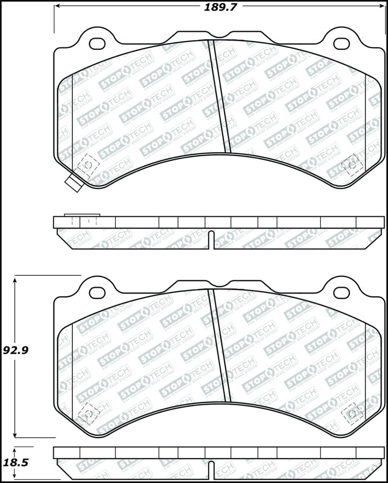 Stoptech 305.1382 Street Select Brake Pads - Front