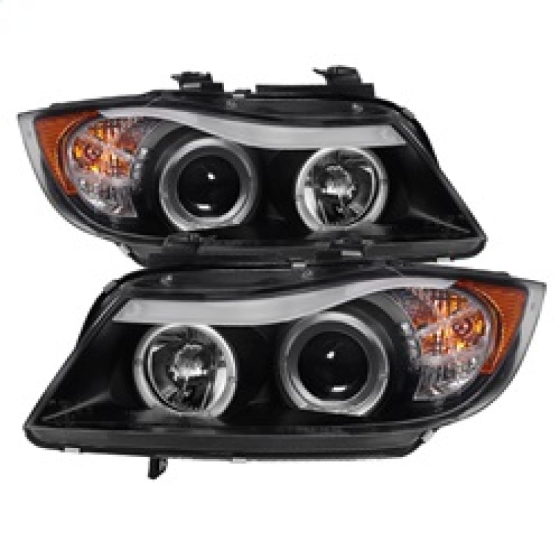 Spyder 5009005 fits BMW 06-08 E90 3-Series Projector LED Halo Amber Reflctr Rpl