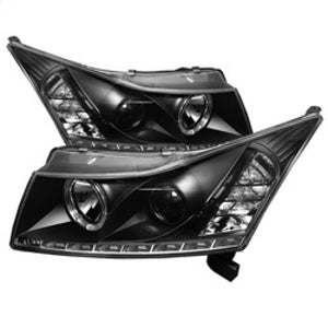Spyder 5037916 fits Chevy 11-14 Cruze Projector Headlights LED Halo -DRL Blk Hi