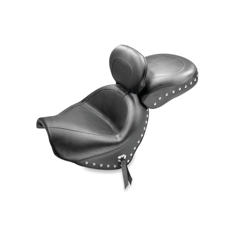 Mustang 79620 fits Suzuki 09-21 Boulevard C50/C50T Standard Touring 2PC Seat w/Driver Backrest w/Studs - Black