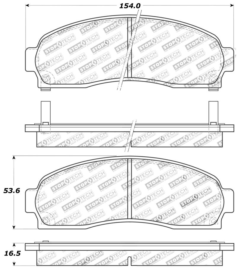 Stoptech 309.0833 Sport Brake Pads w/Shims and Hardware - Rear