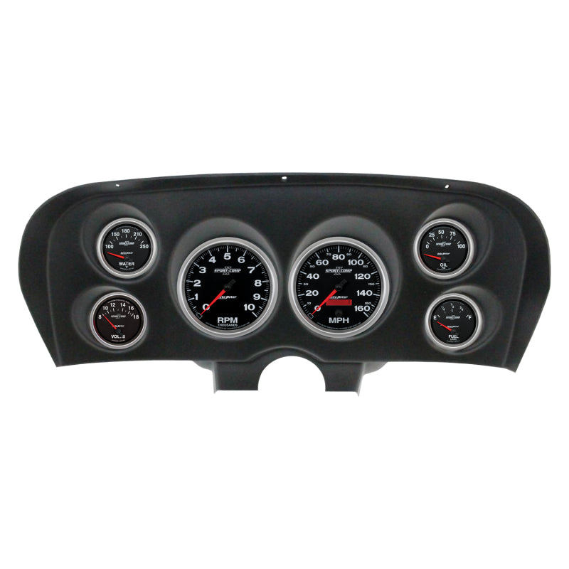 AutoMeter 2936-12 Autometer Sport-Comp II Direct Fit Dash Kit 69-70 fits Ford Mustang (2 x 5in. / 4 x 2-5/8in.)