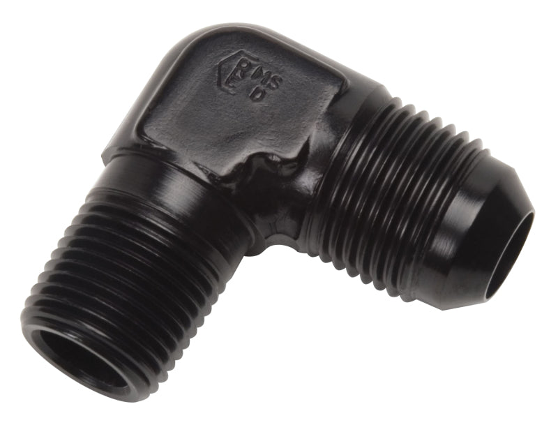 Russell 660903 Performance -12 AN to 1/2in NPT 90 Degree Flare to Pipe Adapter (Black)