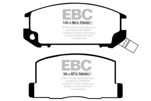EBC UD309 85-90 fits Toyota MR2 1.6 Ultimax2 Rear Brake Pads