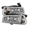 5017628 Xtune fits Dodge 06-10 Charger 1Pc LED Crystal Headlights Chrome HD-ON
