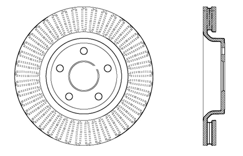 Stoptech 128.58008L Drilled Sport Brake Rotor 11-17 Jeep Grand Cherokee (Excluding SRT8)