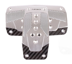 NRG PDL-450SL Aluminum Sport Pedal A/T - Silver w/Black Carbon