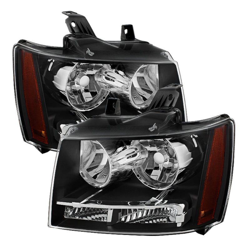 9022777 Xtune fits Chevy 07-14 Suburban 1500/2500 Crystal Headlights Black HD-