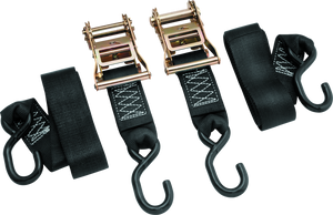 BikeMaster 100576 BikeMaster 2x84in Ratchet Tiedown Pair - Black