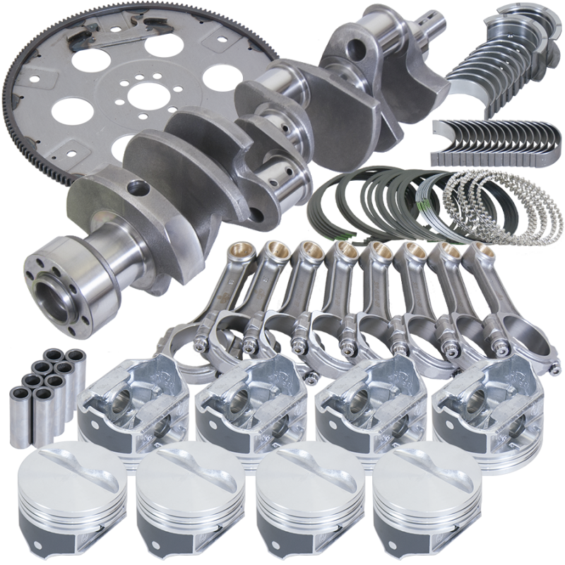 Eagle B15505L03068 fits Chevy 350 1Pc 3.750in Crank 5.700in I-Beam Rods 4.030in Pistons 168 Tooth FP Balanced Assembly