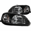 ANZO 121070 1900 fits Honda 99-20 Civic Crystal Headlights Black