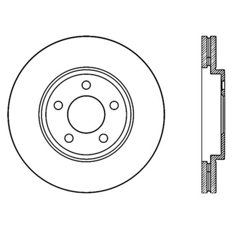 Stoptech 127.61072L 03-09 Lincoln Town Car / 03-09 Mercury Grand Marquis Front Left Slotted & Drilled Rotor