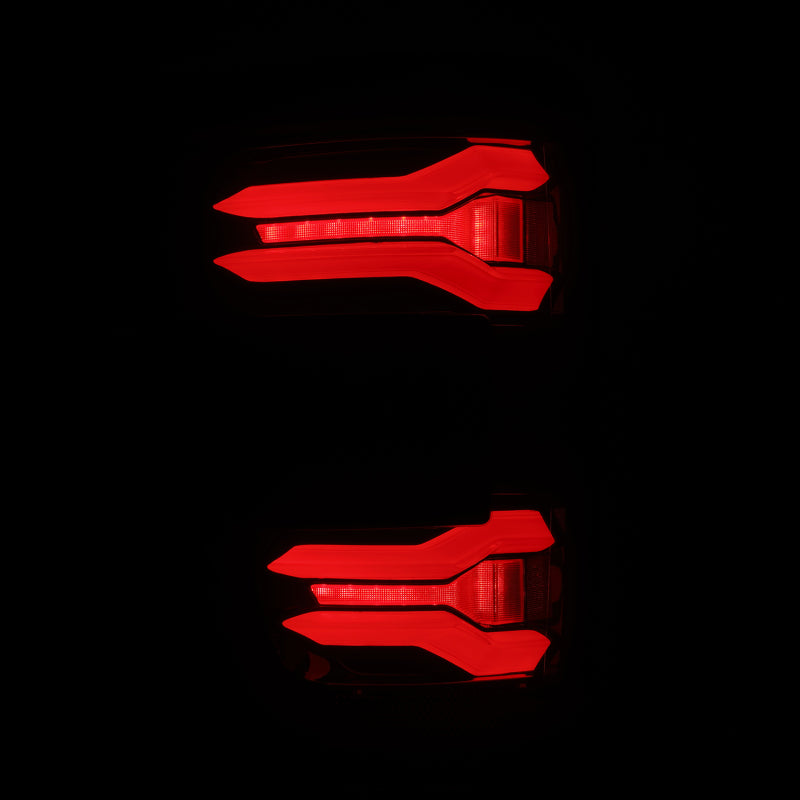AlphaRex 653050 21-23 fits Ford F-150 LUXX LED Taillights - Black Red w/ BLIS