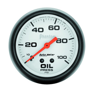 AutoMeter 5821 Autometer Phantom 66.7mm 0-100 PSI Mechanical Oil Pressure Gauge