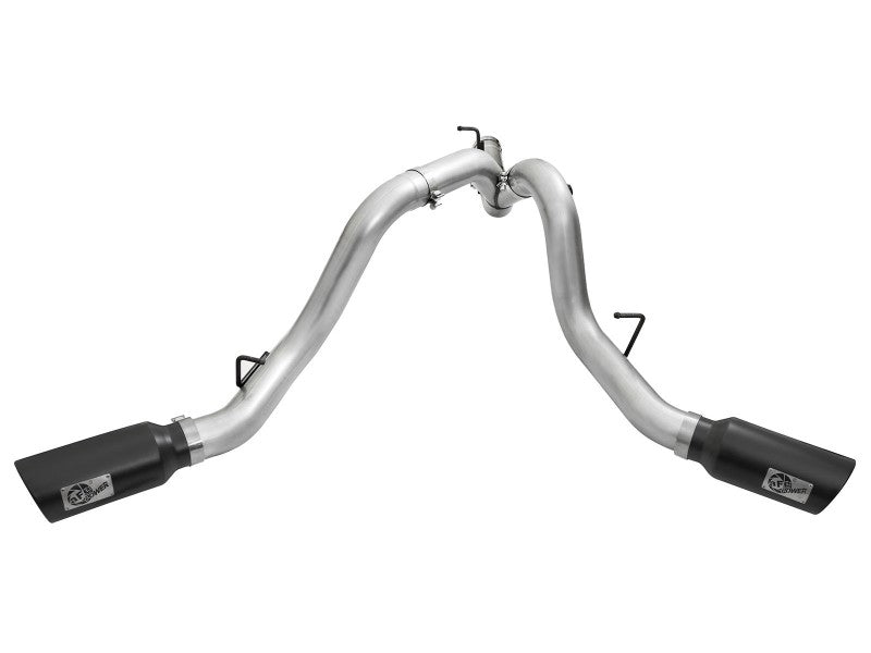 AFE 49-04080-B Exhaust 4in Dual DPF-Back Al Steel w/ Black Tips 16-17 fits GM D
