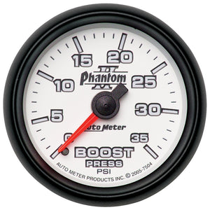 AutoMeter 7504 Autometer Phantom II 52.4mm Mechanical 0-35 PSI Boost Gauge