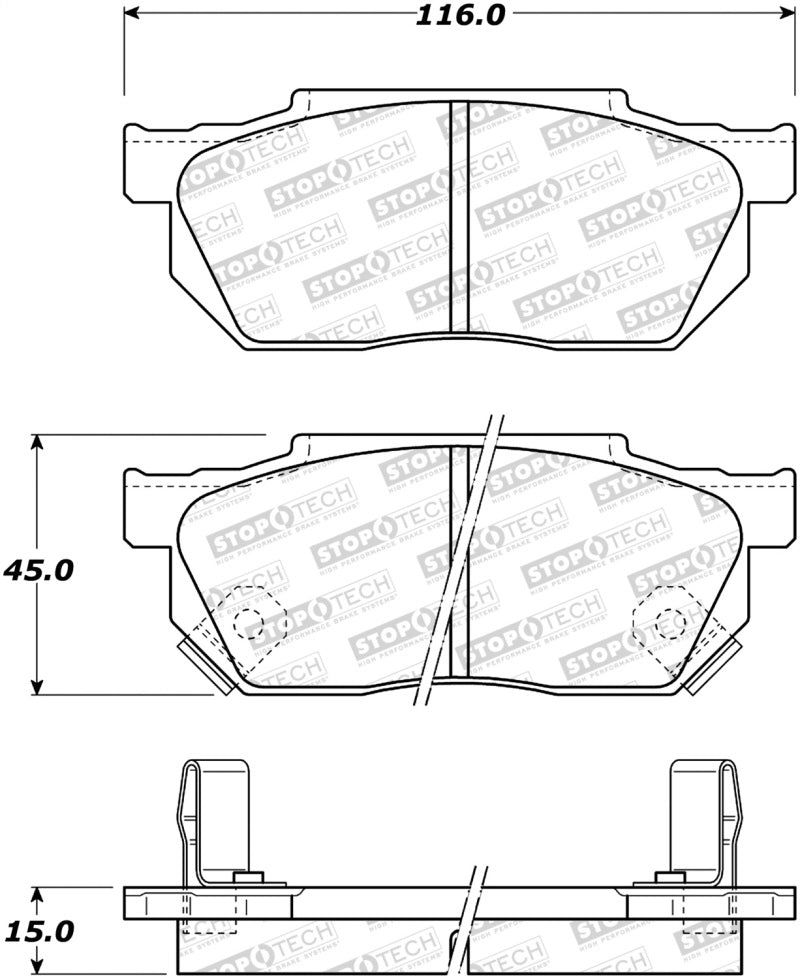 Stoptech 308.0256 Street Brake Pads