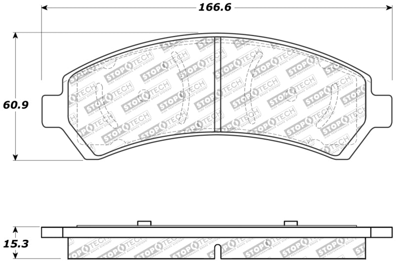 Stoptech 309.0726 Sport Brake Pads w/Shims and Hardware - Rear