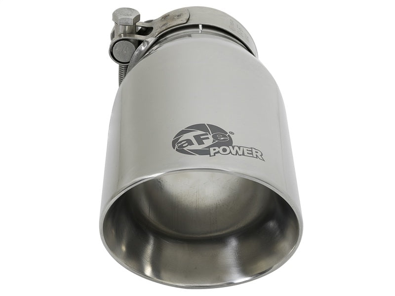 AFE 49T25354-P07 orce-Xp Universal 304 SS Single-Wall Clamp-On Exhaust Tip - Po