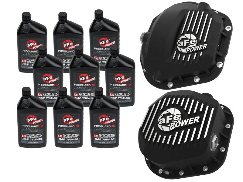 aFe 46-7704AB Power Front/Rear Diff Cover Kit w/ Oil 17-22 fits Ford Diesel V8 (Dana Super 60 & Sterling 10.5-12)