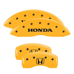 MGP 20139SHOHYL 4 Caliper Covers Engraved Front fits Honda Rear H Logo Yellow Fi