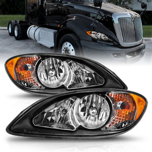 ANZO 131032 2008-2016 International Prostar Crystal Headlights Black Housing (OE Replacement)