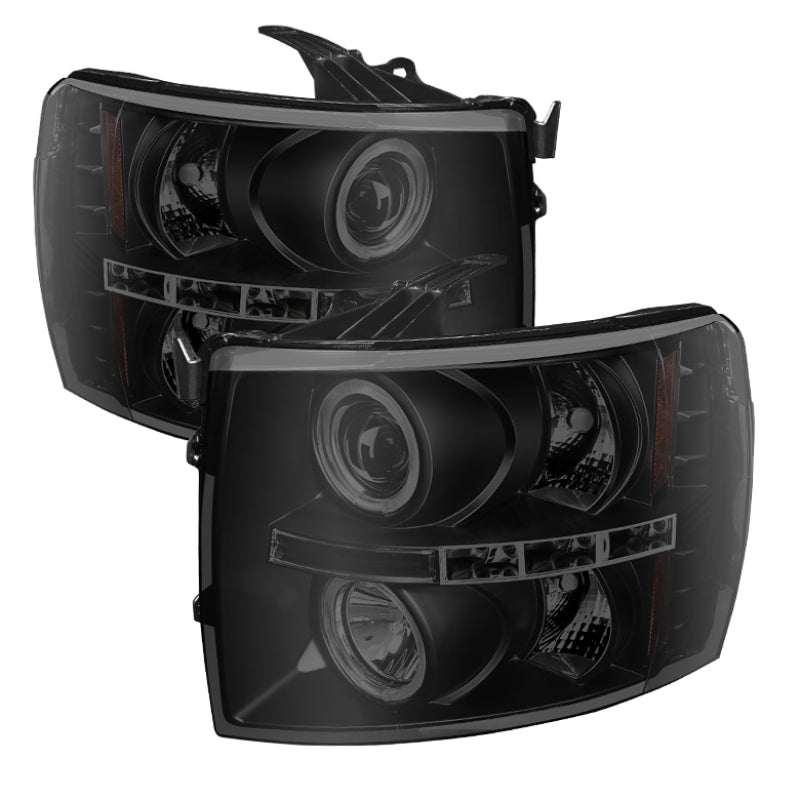 Spyder 5078322 fits Chevy 07-13 Silverado 1500/2500 Projector Headlights LED Ha