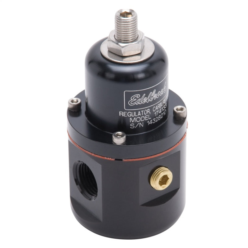 Edelbrock 174133 Fuel Pressure Regulator Carbureted 160 GPH 5-10 PSI 3/8In In/Out 3/8In Return Black