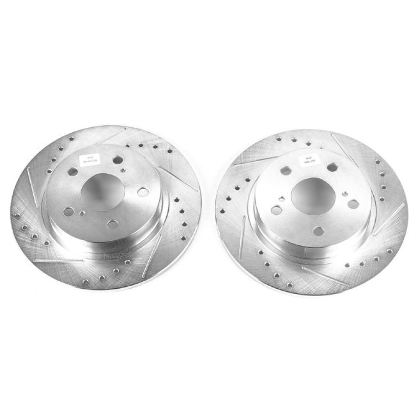 PowerStop fits Scion 11-16 tC Rear Evolution Drilled & Slotted Rotors - Pair
