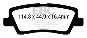 EBC UD1659 12+ fits Cadillac ATS 2.0 Turbo Ultimax2 Rear Brake Pads