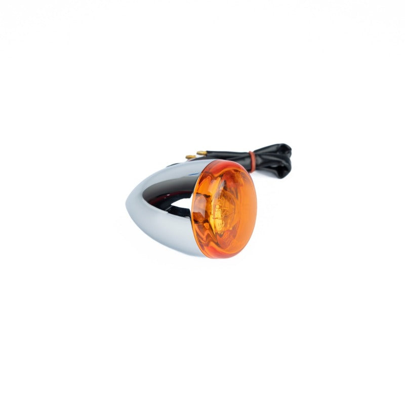 Bikers Choice 489938 Chrome Bullet Rear Turn Signal Amber Lens Dual Filament Re