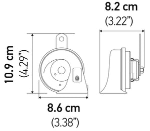 Hella LA012010901 12V Twin Trumpet Horn Kit with Bracket - fits Toyota
