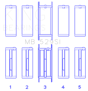 KING MB529SISTDX Engine Bearings fits Ford V8 221 (Size STDX) Main Bearing Set