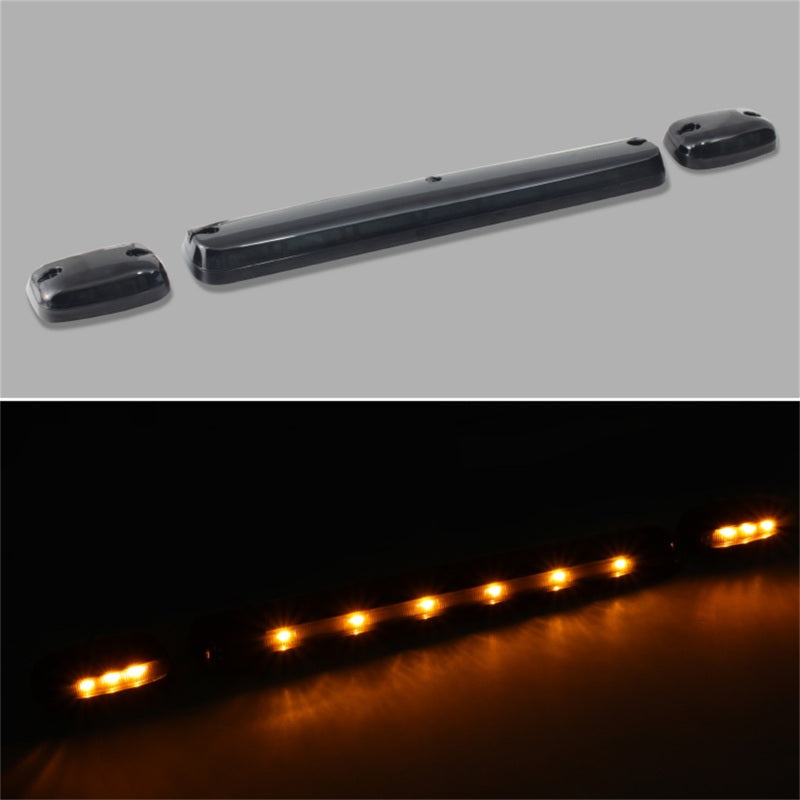 9924613 Xtune fits Chevy 07-13 Silverado Amber LED Cab Roof Lights Smoke ACC-L
