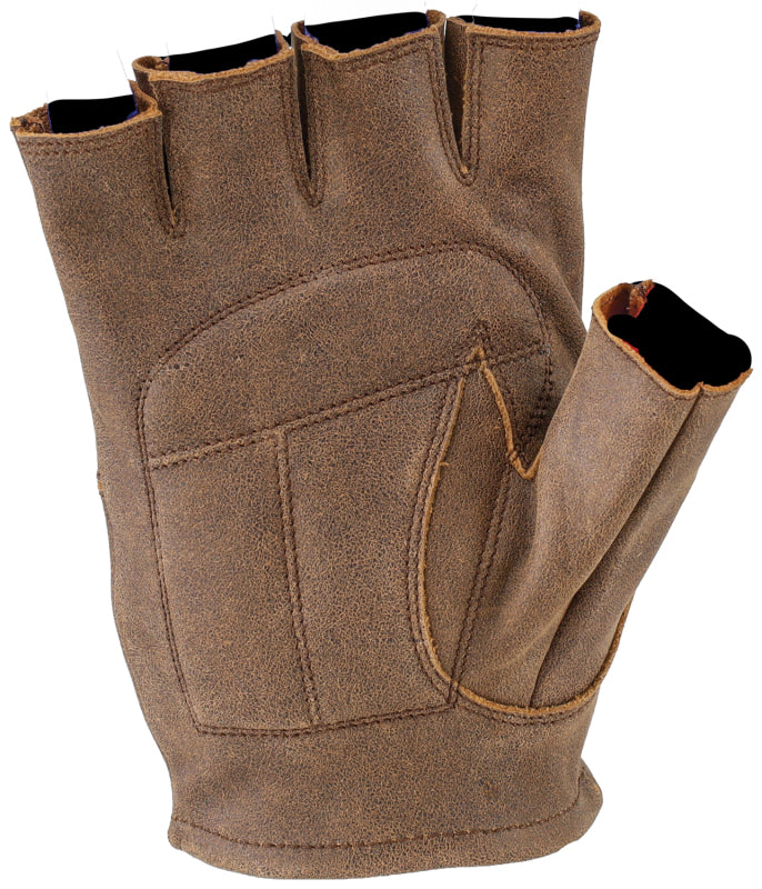 Kuryakyn 094461 Kuryakyn Leather By River Road Buster Vintage Shorty Gloves Black - Medium
