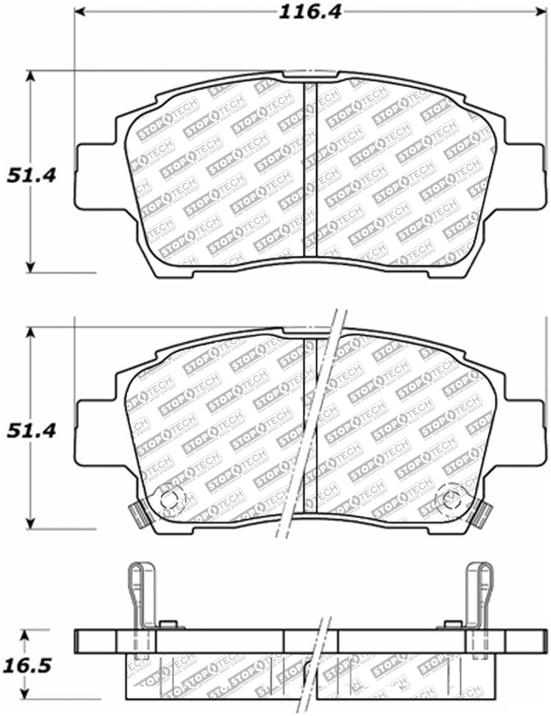 Stoptech 305.0822 Street Select Brake Pads - Rear