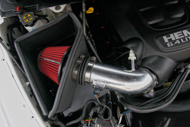 Spectre 9052 14-18 fits RAM 2500/3500 6.4L Air Intake Kit - Polished w/Red Filter