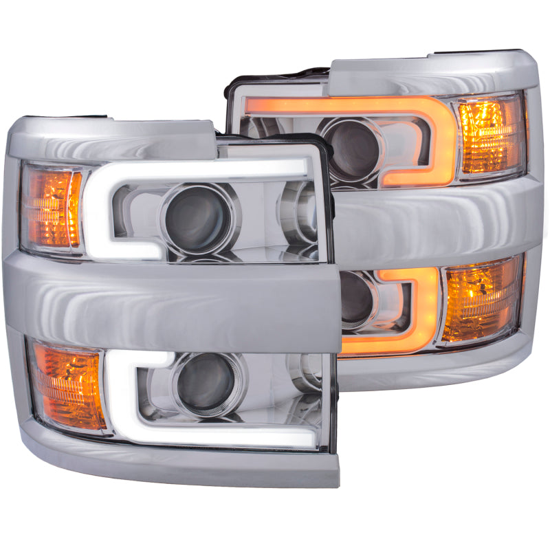 ANZO 111366 Projector Headlights fits Chevrolet 15-17 Silverado 2500HD / 3500HD Chrome w/ Chrome Rim