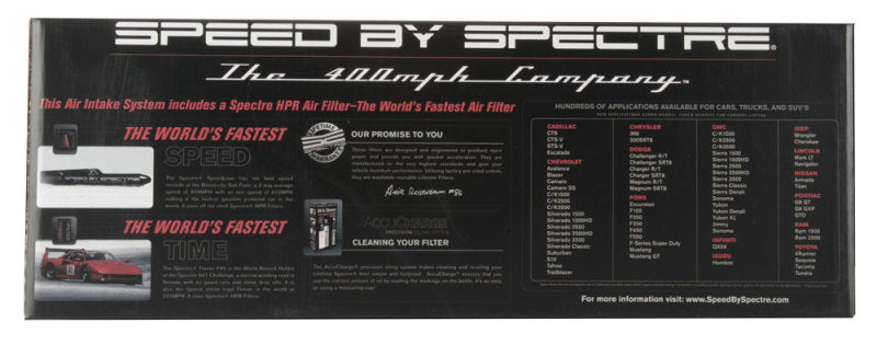 Spectre 9909 10-11 fits Chevy Camaro V6-3.6L F/I Air Intake Kit - Clear Anodized w/Red Filter