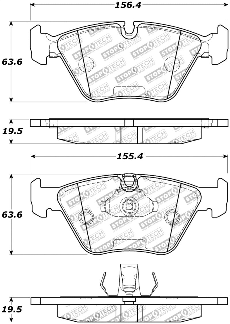 Stoptech 308.0946 Street Touring 04-09 BMW X3 (E38) / 06-09 Z4 3.0(E86) Front Brake Pads
