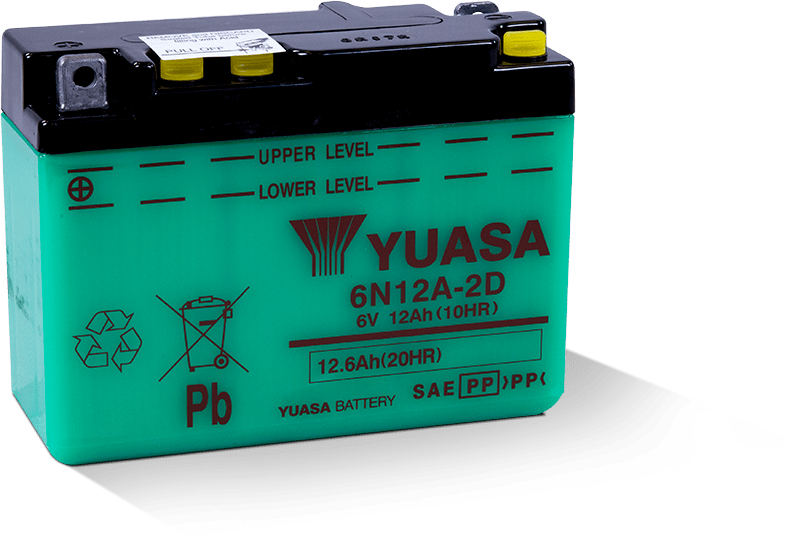 Yuasa YUAM2612D 6N12A-2D Conventional 6 Volt Battery