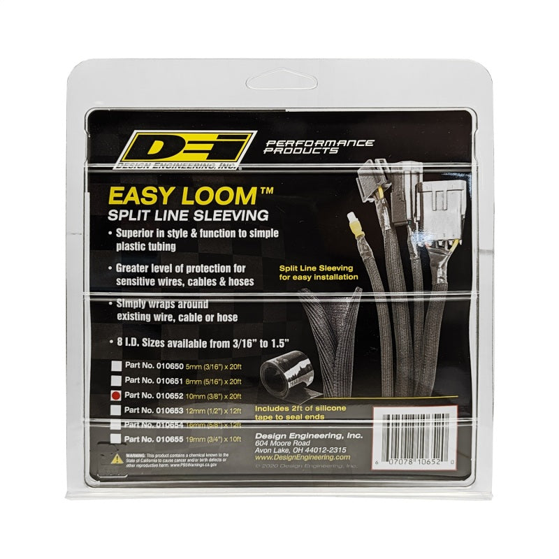 DEI 10652 Split Wire Sleeve Easy Loom 10mm-3/8in x 20 Black