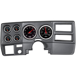 AutoMeter 7027-DB Autometer Designer Black 73-83 fits Chevy Truck / Suburban Dash Kit 6pc Tach/ MPH/ Fuel/ Oil/ WTMP/ Volt
